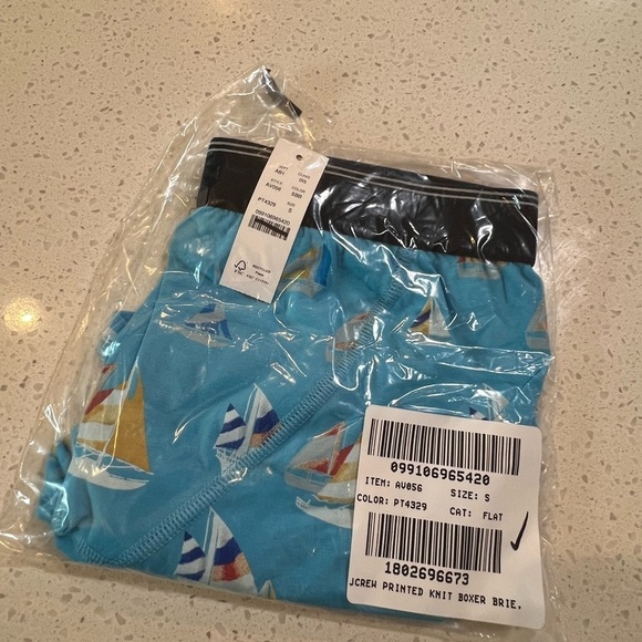 J. Crew 2 Knit Boxer Briefs in Sailboat Blue Print & Yellow NEW 2 pairs NWT - Picture 6 of 15